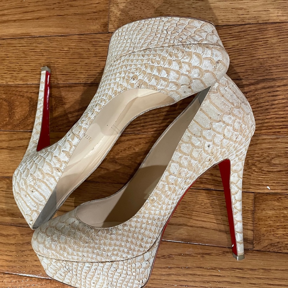 Christian Louboutin Bianca Platform (120) Beige - Size 39